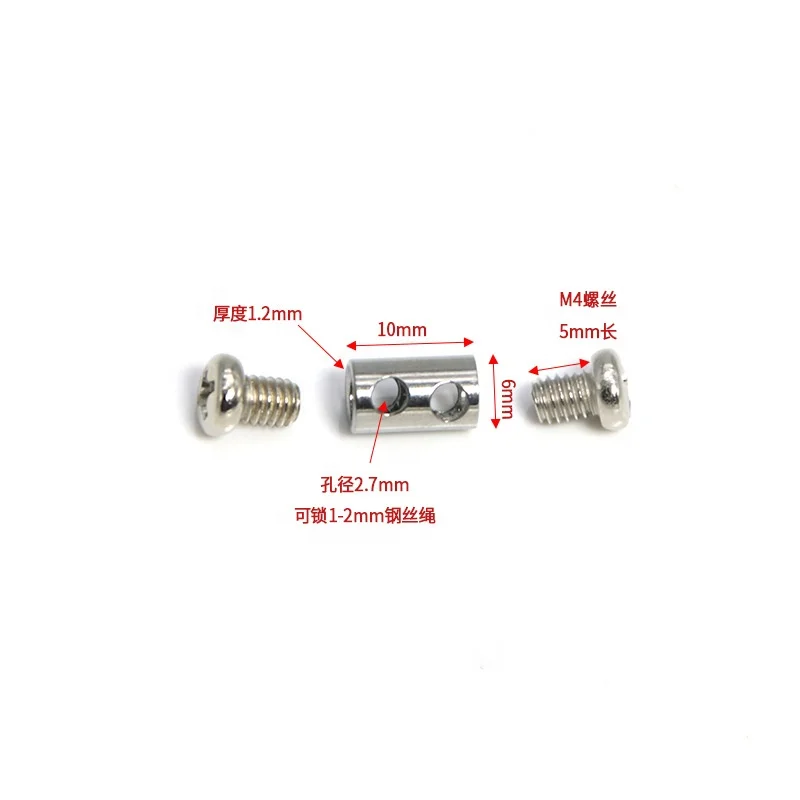 Rongtong Hot Selling copper plated nickle wire rope clip for lighting suspension kits