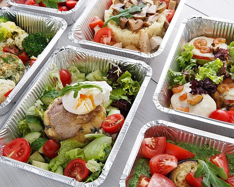 800ml Disposable rectangle aluminium foil food container custom aluminum foil baking pan