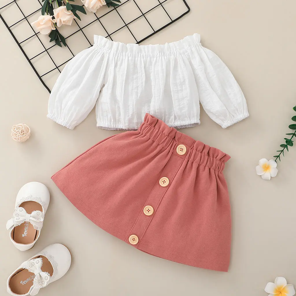 Clothing Set For Kid 0-18 Months Short Sleeve T-shirt And Skirt Summer Suit Fashion Kids Wear For Newborn Baby Girl