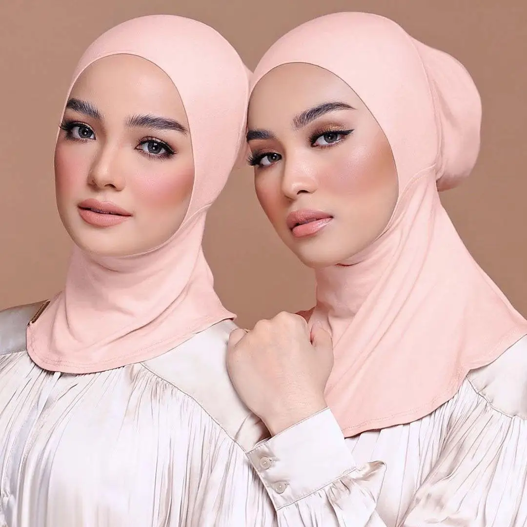 stock 20 colors Under Hat Cap Bone Bonnet cover neck Ninja Inner Hijabs caps Women Muslim Islamic Wrap Headscarf underscarf