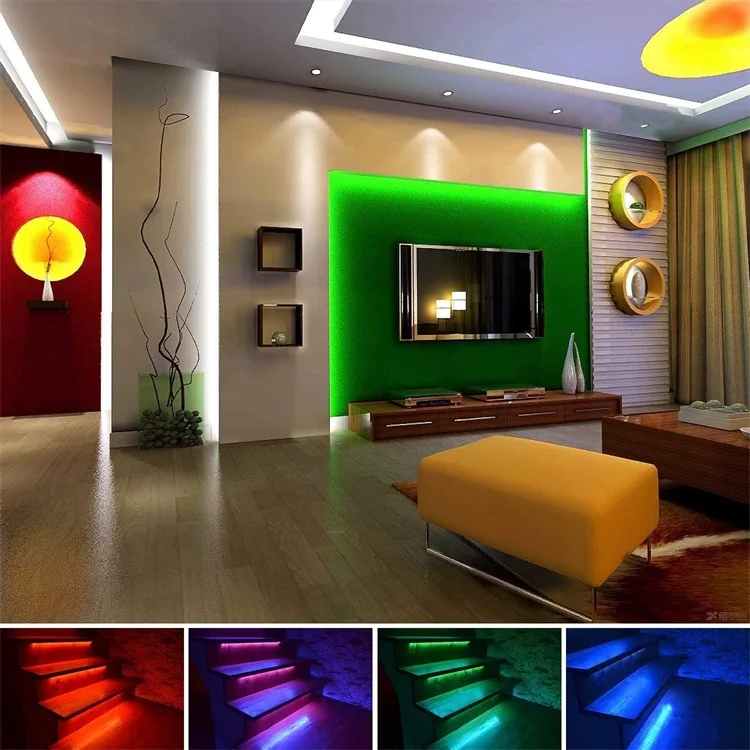 5050 rgb waterproof outdoor led strip light ip65 5M 10M With color box 12V 24 keys 2835 led light strip indoor with led driver