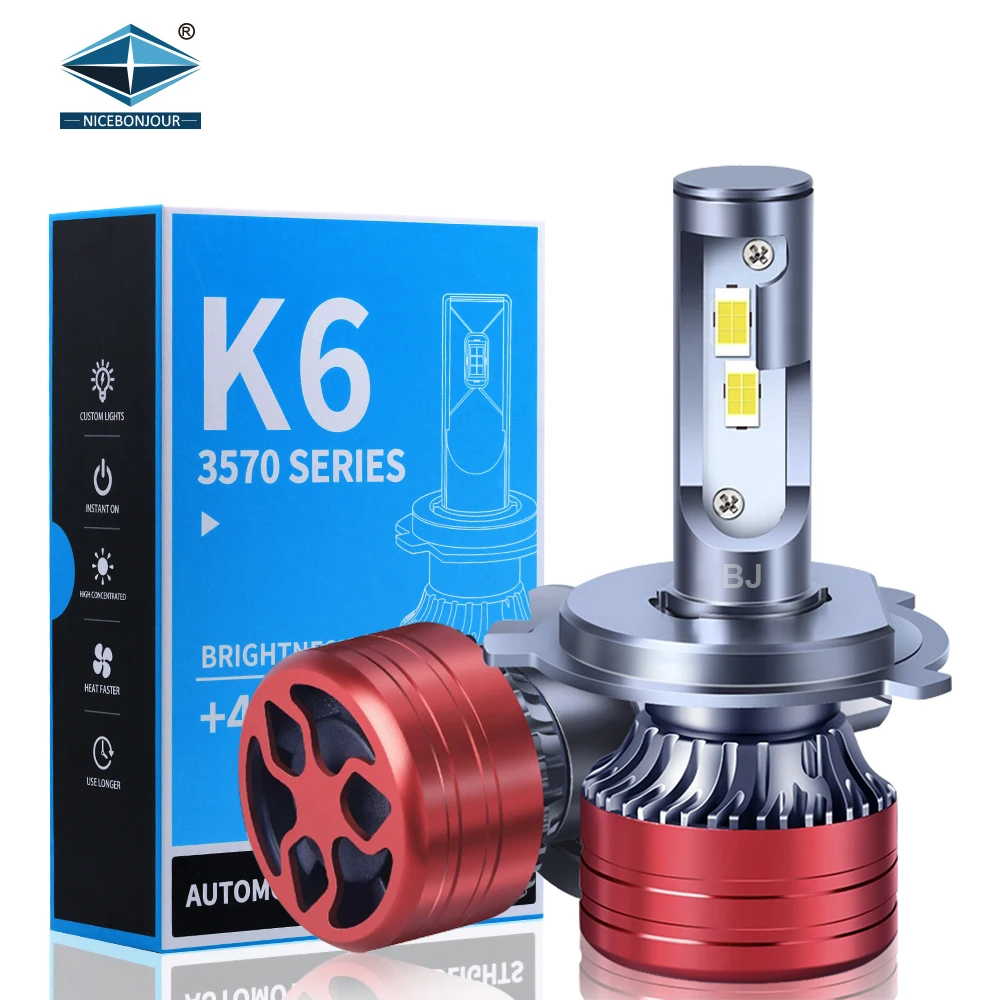 Auto Parts Led CSP 3570 Chip Led Headlight With Fan H1 H3 H7 H11 H13 9005 9006 9007 H4 12000LM Led Head Light Bulb H4