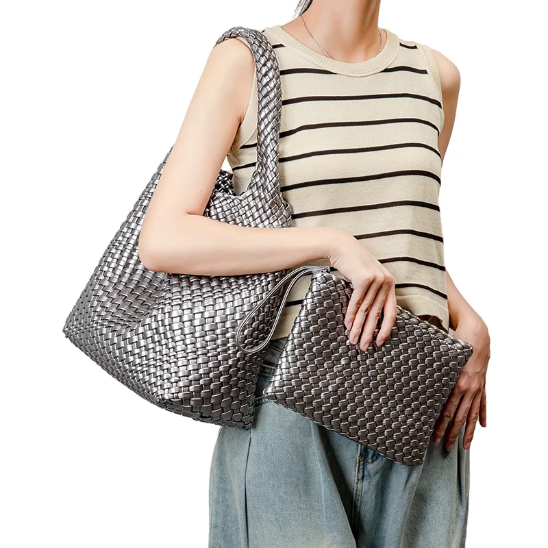Wholesale Customization Handmade Braided Bags Neoprene Handbag High Quality Shoulder bag Woven Tote Bag