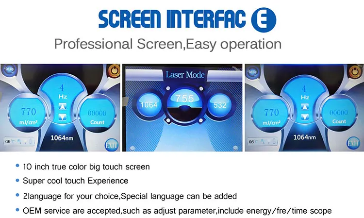 Nd Yag Q Switch Laser Machine  All Color Tattoo Removal & Carbon Peeling 1064 532 755