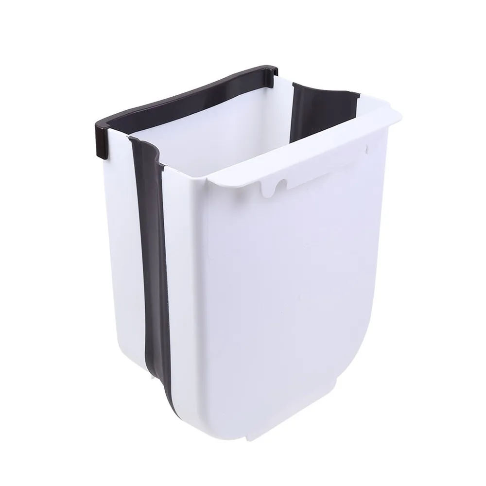 Kitchen Cabinet Door Hanging Trash Can Garbage Can Folding Waste Bins Kitchen Hanging Collapsible Dry Wet Separation Trash Can