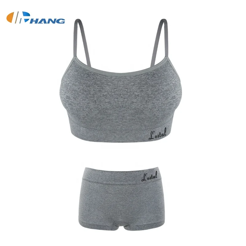 Fast delivery 2021 Free Sample Daily Sports Bralette Soft Seamless Yoga Bra and Boyshorts Sets