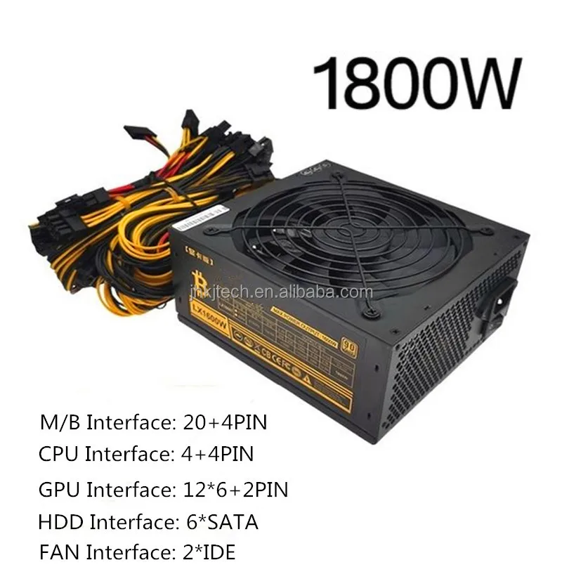 Блок питания ATX 1600 Вт 1800 2000 для майнинга блок ПК с поддержкой 6 GPU 8 эфириума