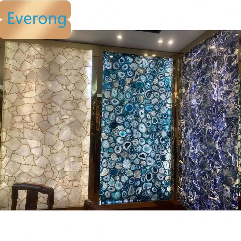 Blue Agate slab for wall multicolor semi precious stone agate stone slab