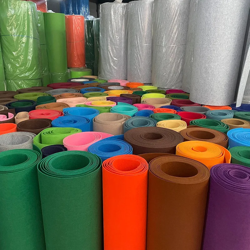 Customizable Colorful Stock Felt Non-woven 100% Polyester Felt Needle Punched Nonwoven Felt Fabric