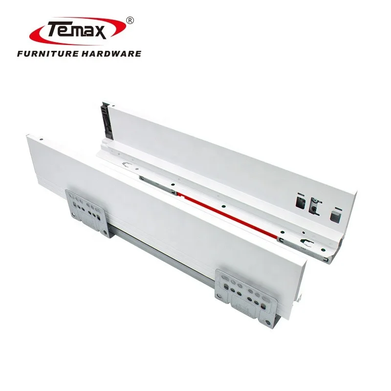 Temax high quality soft closing slim tandem box kitchen drawer slide