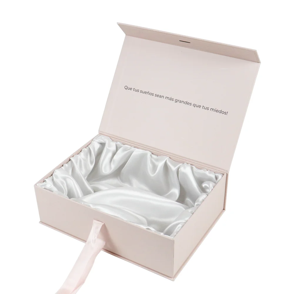 regalos personalizados magnetic paperboard caja para ropa wedding return bridesmaid gifts karton packaging box with satin ribbon