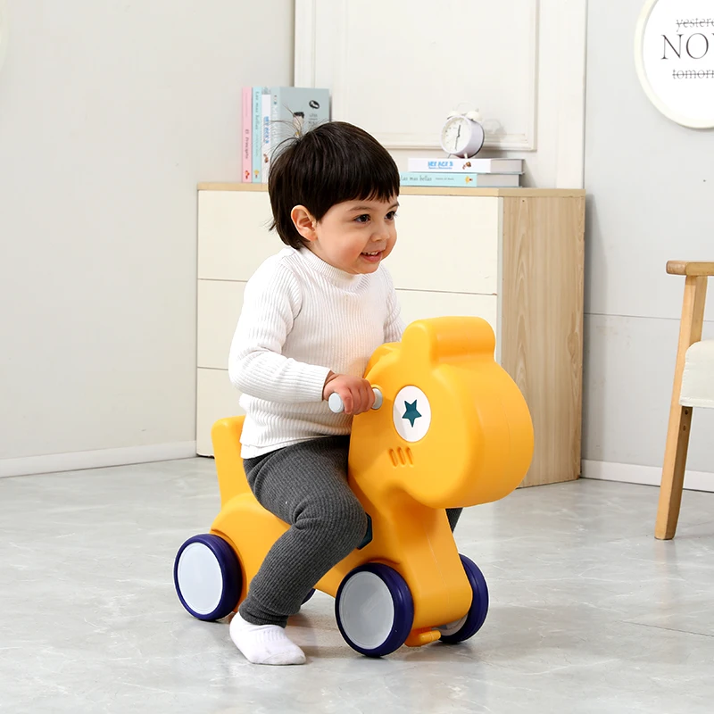 Cartoon New Plastic Rocking Horse Sliding Toy Children Rocking Horse Ride On Toy Horse For Kids