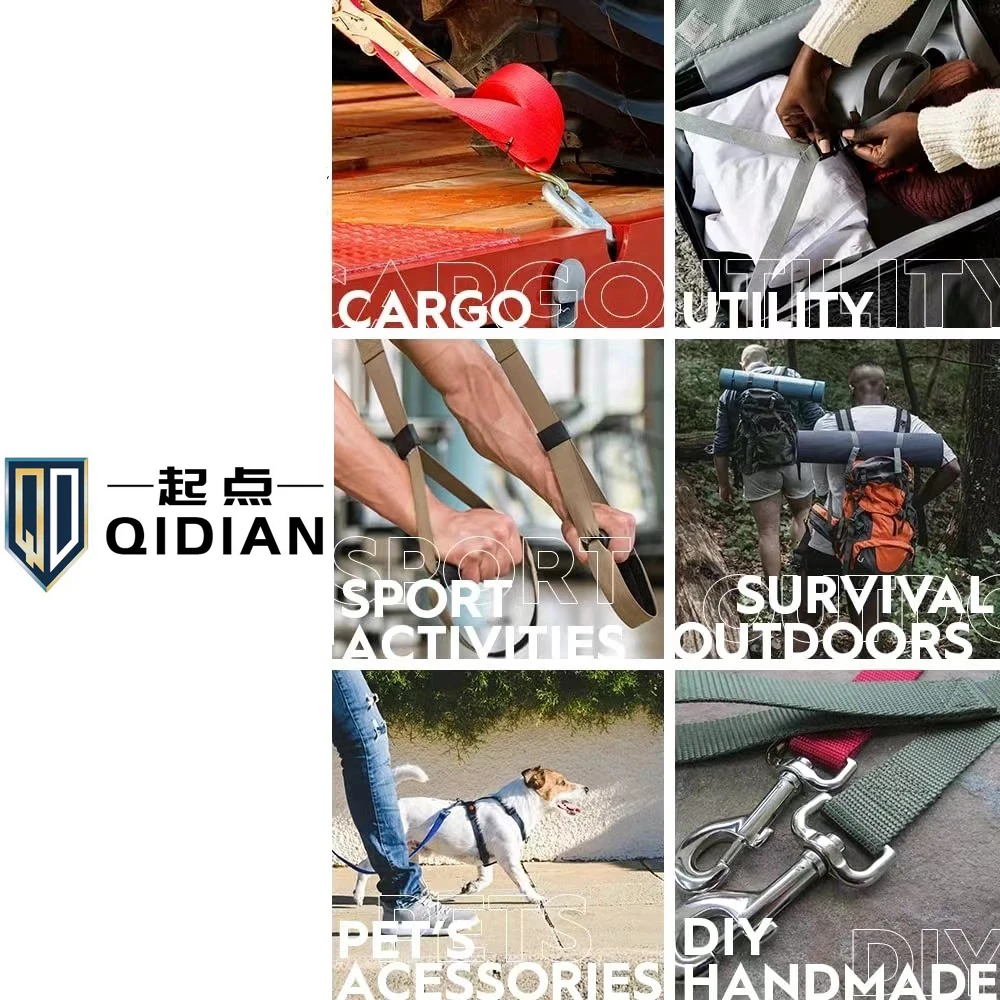 Qd Hot Wholesale Price Lettered Jacquard Nylon 25mm Polyester Nylon Webbing Strap Anti-Slip Reflective Waterproof Webbing