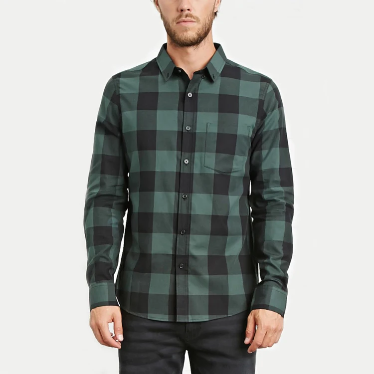 Оптовая Продажа Модные мужские повседневные dri fit с длинным рукавом клетчатая Кнопка фланелевая рубашка