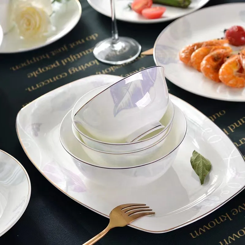 Popular plates sets turkish porcelain custom design porcelain plates sets dinnerware modern dishes