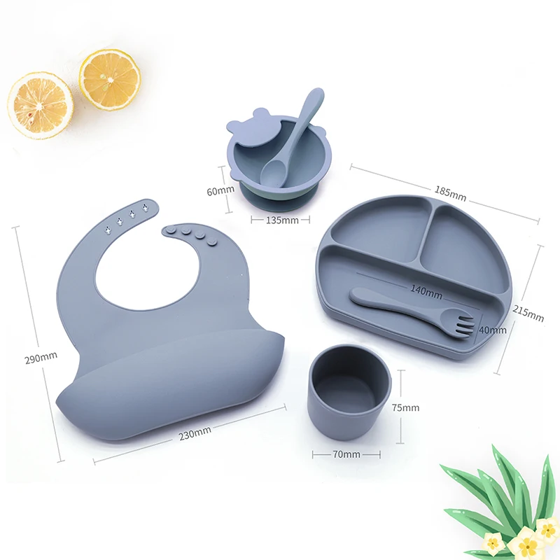Silicone Feeding Set Training Snack Cup Spoon Fork Silicone Feeding Tableware for Baby
