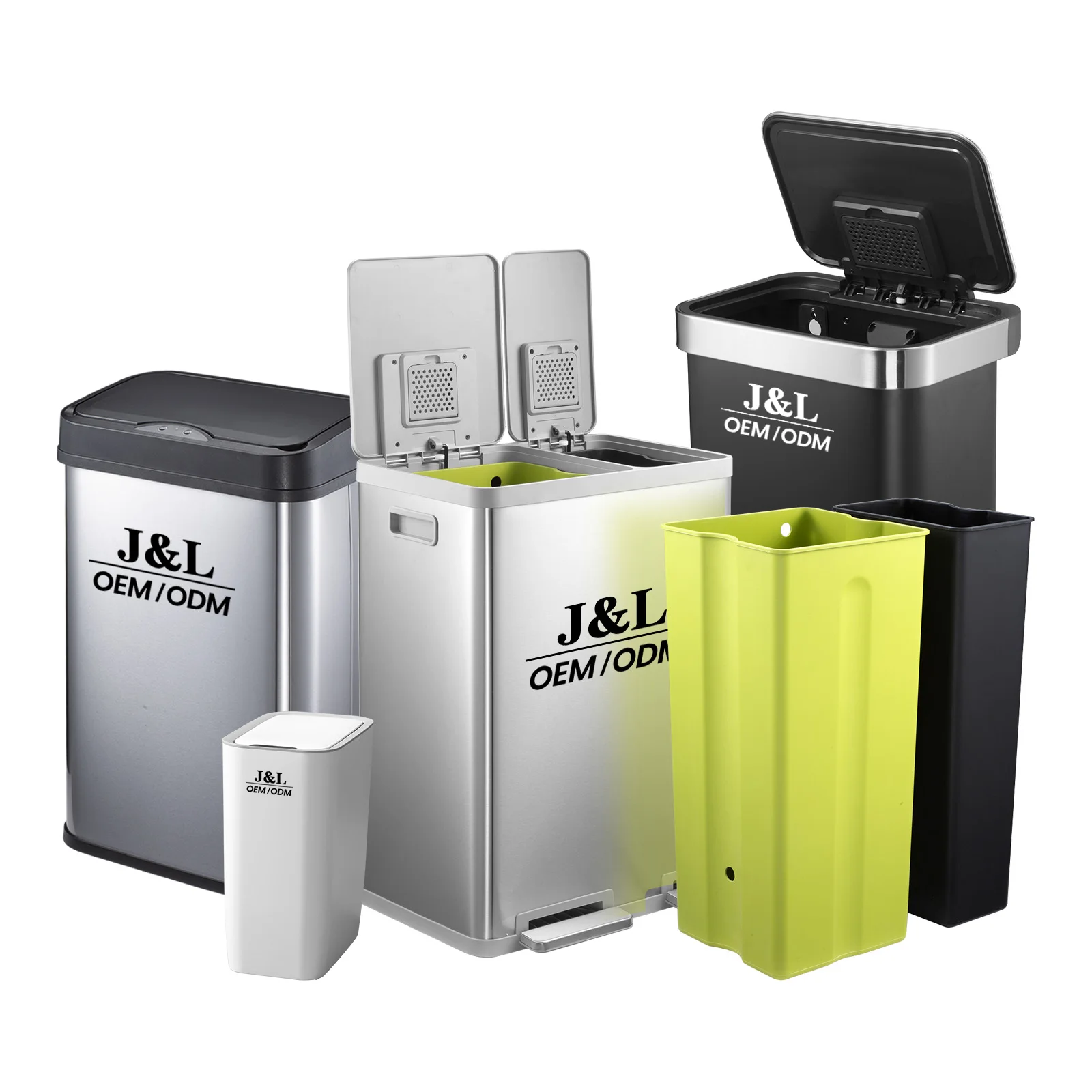 Touchless Stainless Steel  Rectangular Hands Free Induction Structure Bin Trash Can Waste Bin for Kitchen Office Living Room