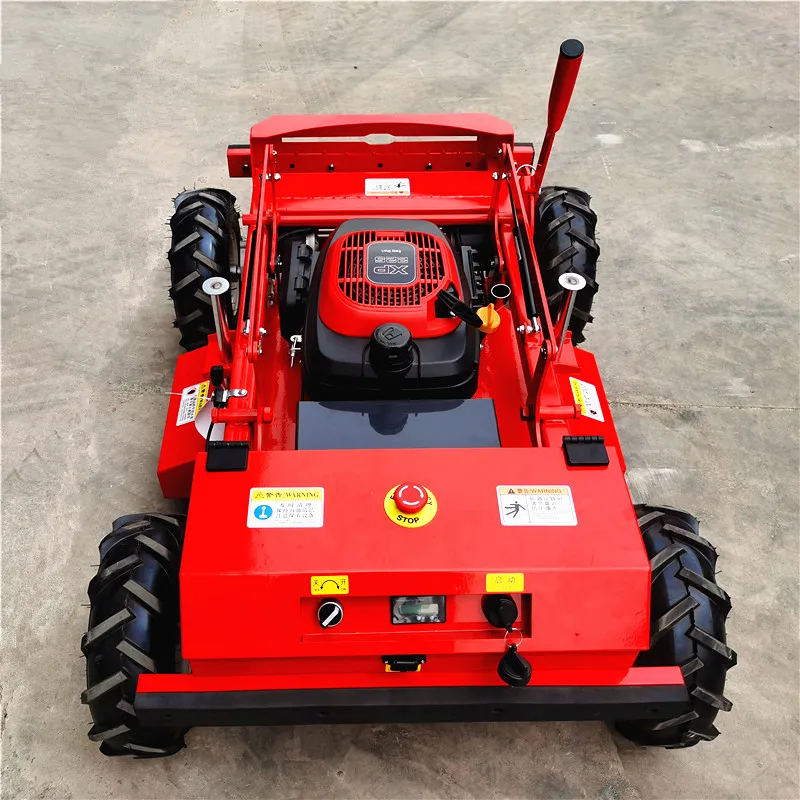 Wholesale light RC lawn mower 9.5HP remote control electric lawn mower 4 wheel drive grass cutter