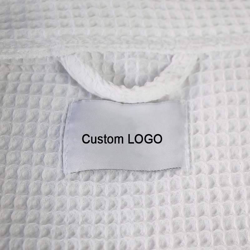 
Best Soft Waffle Polyester Cotton Fabric Luxury Housecoat Salon Bath Shower Sleeping Robe 
