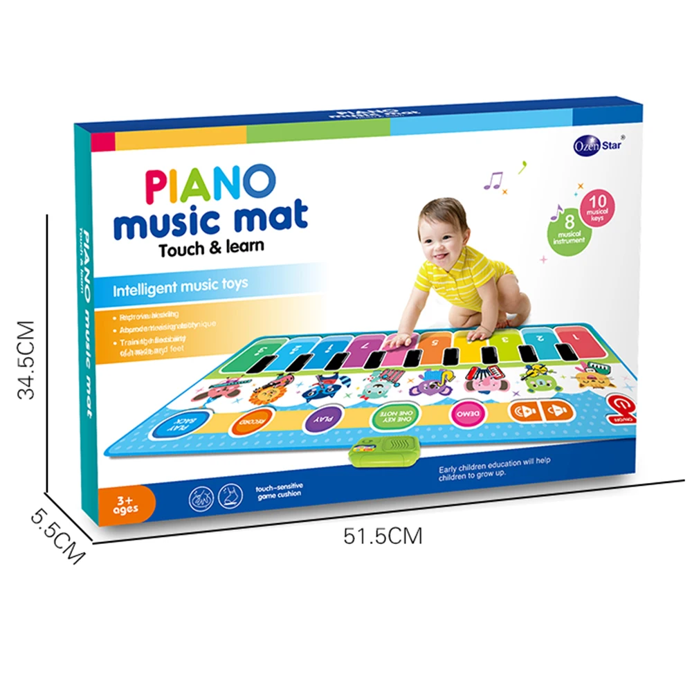 Soft Piano Mat for Toddler Touch Musical Dance Mat Play Mat for Baby Touch and Learn Educational Toy Piano Carpet
