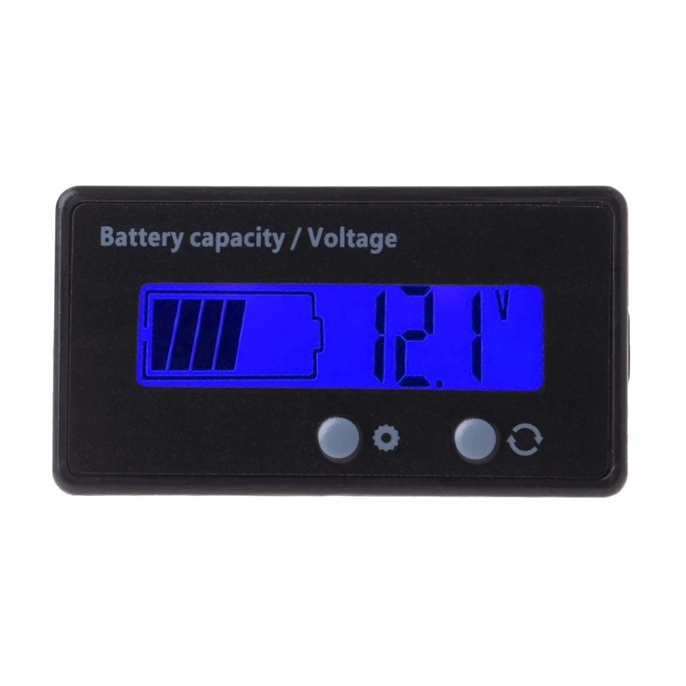 12V 24V 48V Battery Status LCD Digital Indicator Monitor Meter Gauge Blue