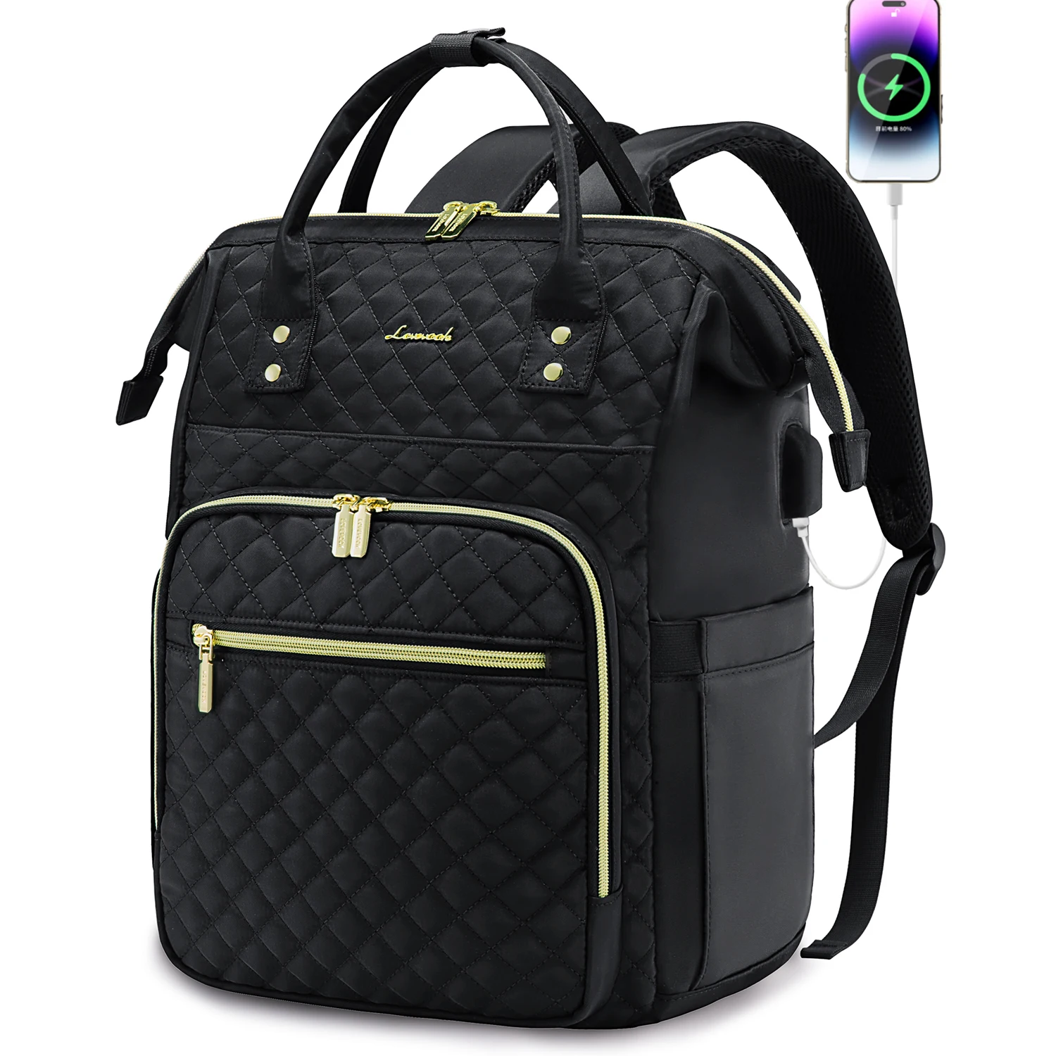 15 6 Стеганый рюкзак для ноутбука 17 дюймов с USB-портом