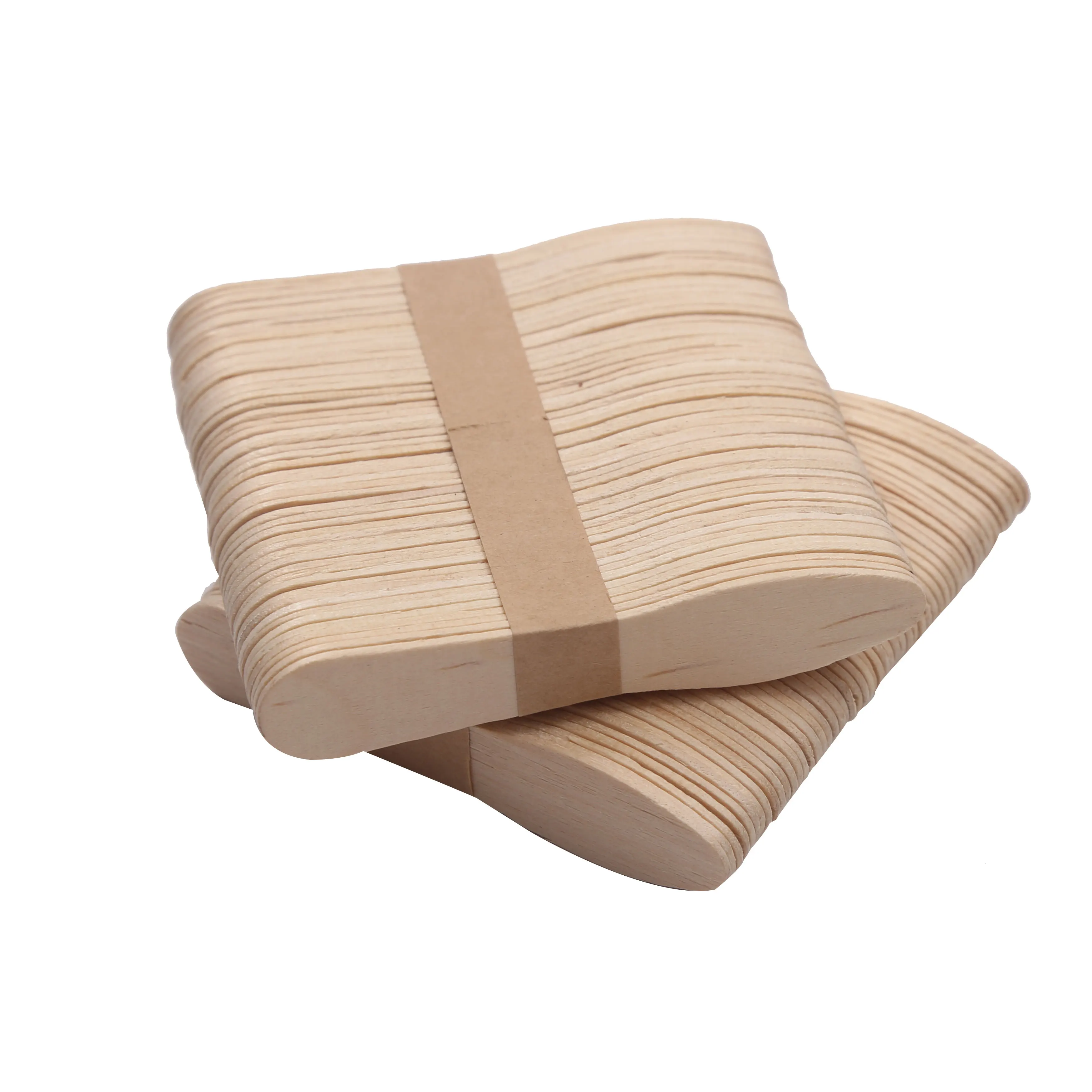 Best seller disposable wooden sticks paper wrapped flat ice cream spoon price