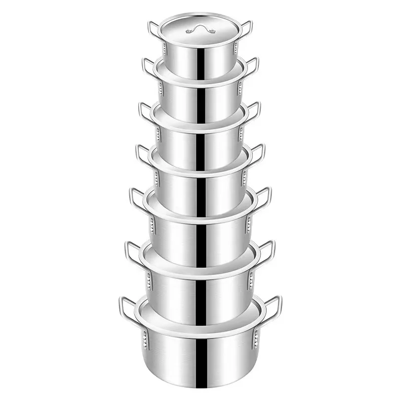 Hot Selling 7pcs High Quality Non Stick Cooking Big Pot Cookware Set Die Cast Aluminum Non-Stick With Double Handles For Kitchen