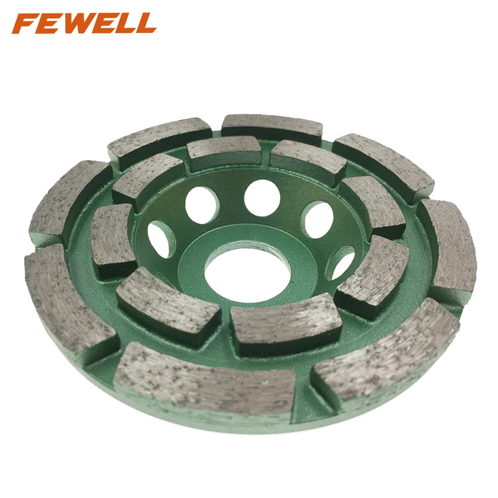 Silver brazed 4inch 100**8*5*20mm diamond double row grinding cup wheel for concrete stone