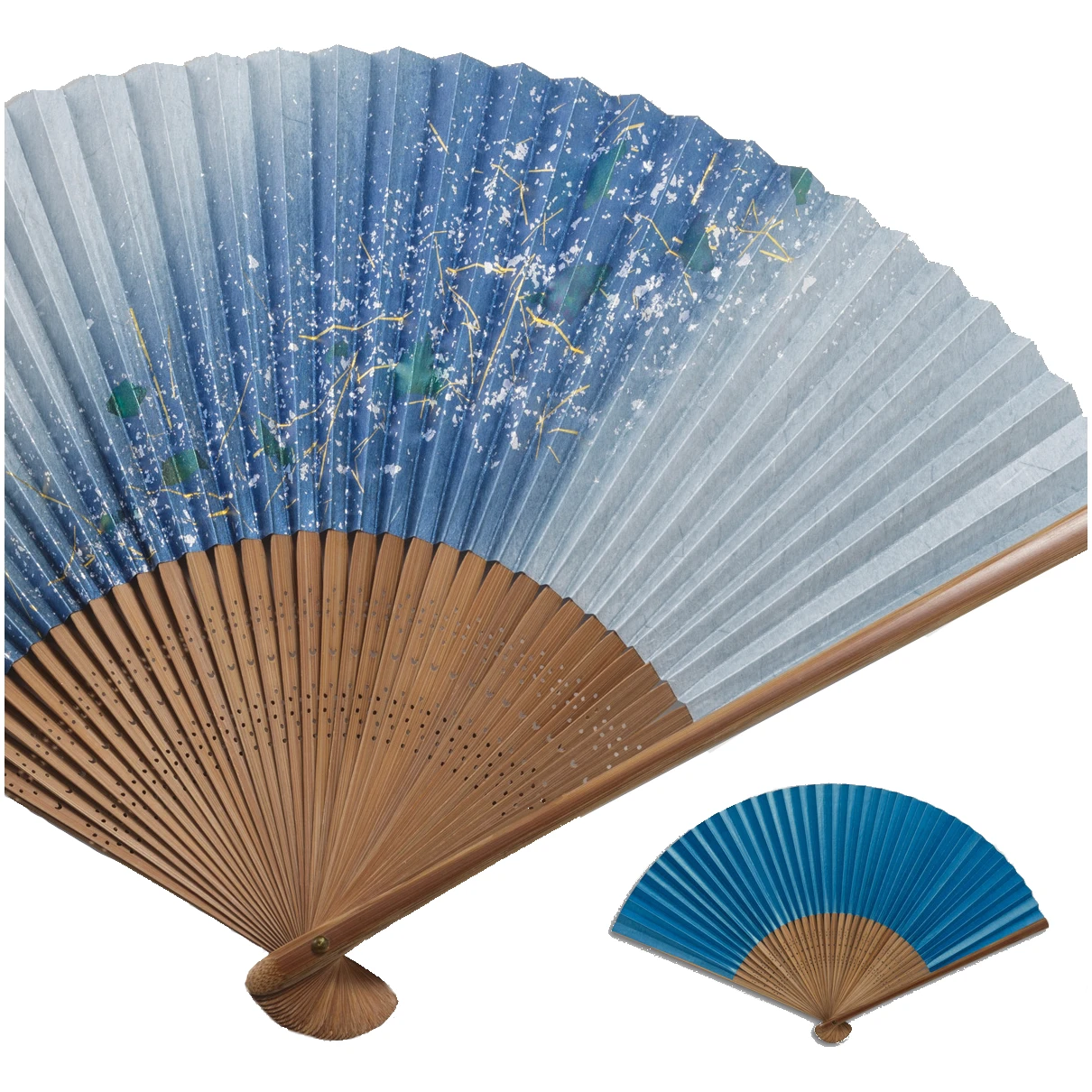 Carefully handcrafted eco-friendly Gold foil folding venty hand fan