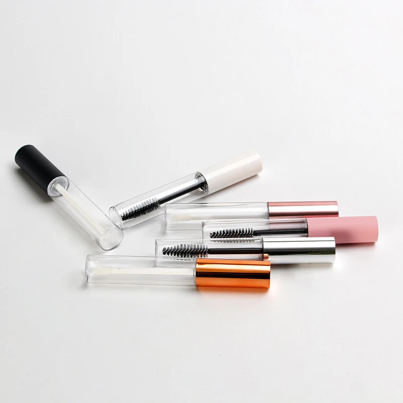 3ml cylinder rose gold eyeliner packaging empty clear eyelash serum tube lip gloss container bottle with wands brush