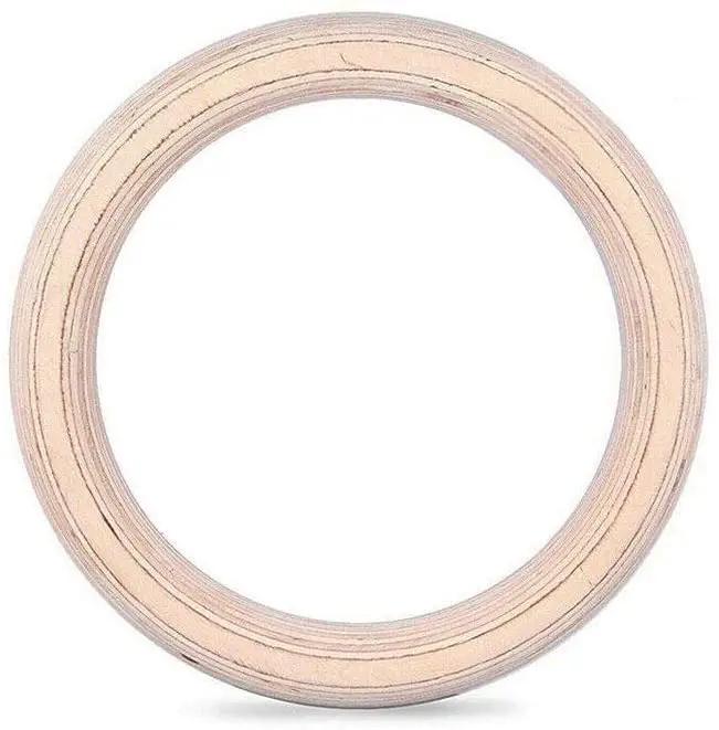 Высококачественные деревянные гимнастические кольца с нейлоновым ремешком