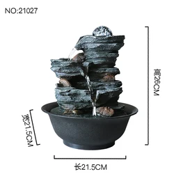 Wholesale Table Top  Flow Water Fountain Polyresin Waterfall Fountain With Light For Indoor Home And Office Decor