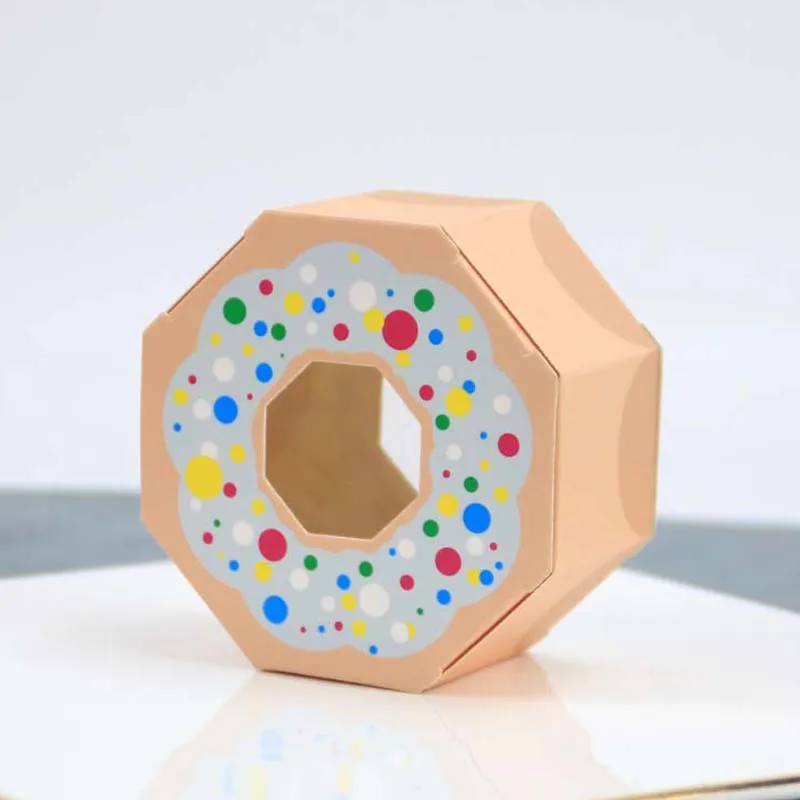 Wholesale New Design Wedding Gift Box Candy Box Packaging Carton Donut Polygonal Biscuit Box