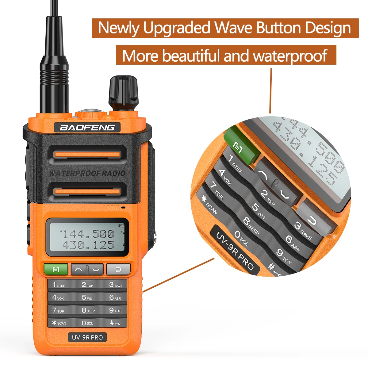 Baofeng UV-9R PRO IP68 Waterproof Walkie talkie High Power Two Way Radio UHF/VHF 136-174/400-520MHz Upgraded of UV9R Plus