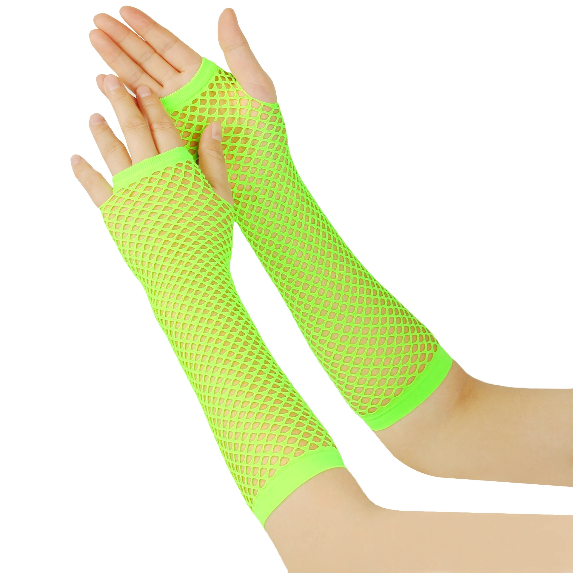 Fishnet Gloves for Women and Girls Long Mesh Fingerless In Theme Party Costume Accessories Gloves 80s Mesh Gloves
