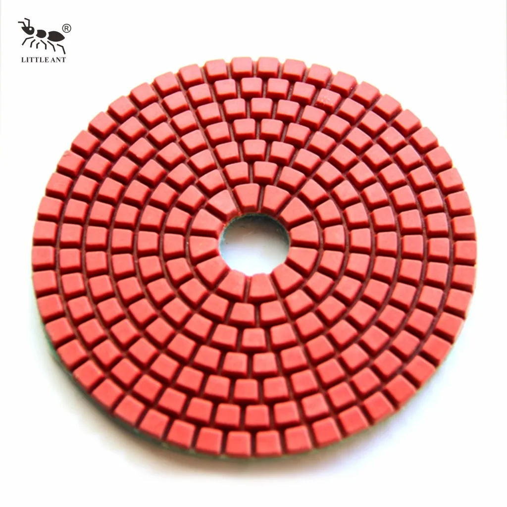 LITTLE ANT Granite Quartz Polishing Pad Diamond 125mm 100mm Concrete Floor Grinder Polisher for Marble Stone with Back Loop