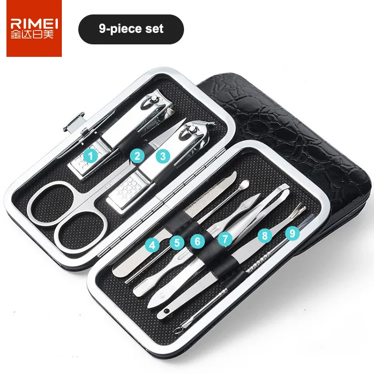 RIMEI  Pedicure Kit Professional Fingernails & Toenails with Portable Case Nail Clipper Manicure Set