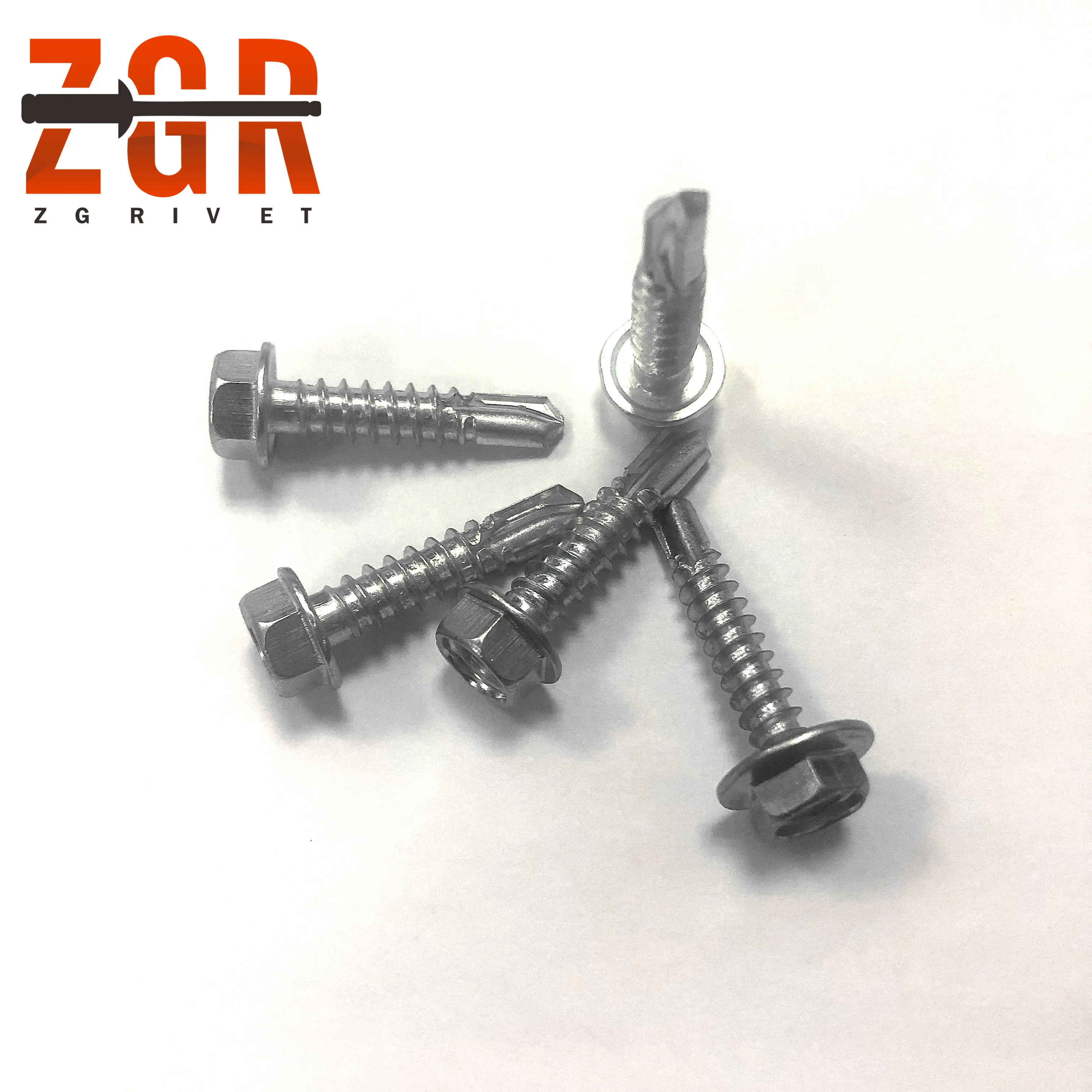 Tianjin Factory No washer Zinc Plated Hex head Stainless Steel Self Drilling Screw Hexagon Roofing Screw