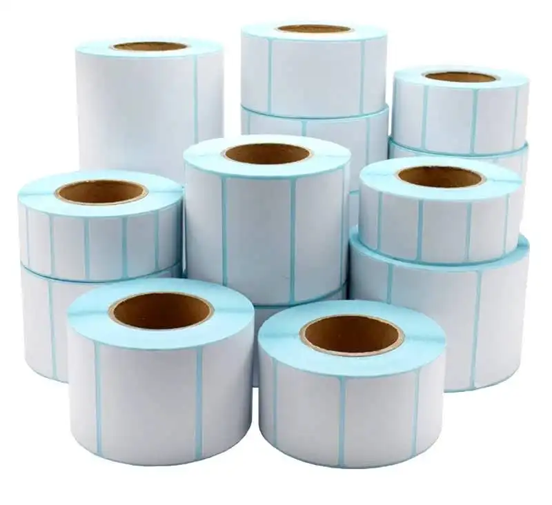 factory price wholesales hot melt glue thermal paper roll self adhesive sticker paper with blue glassine paper