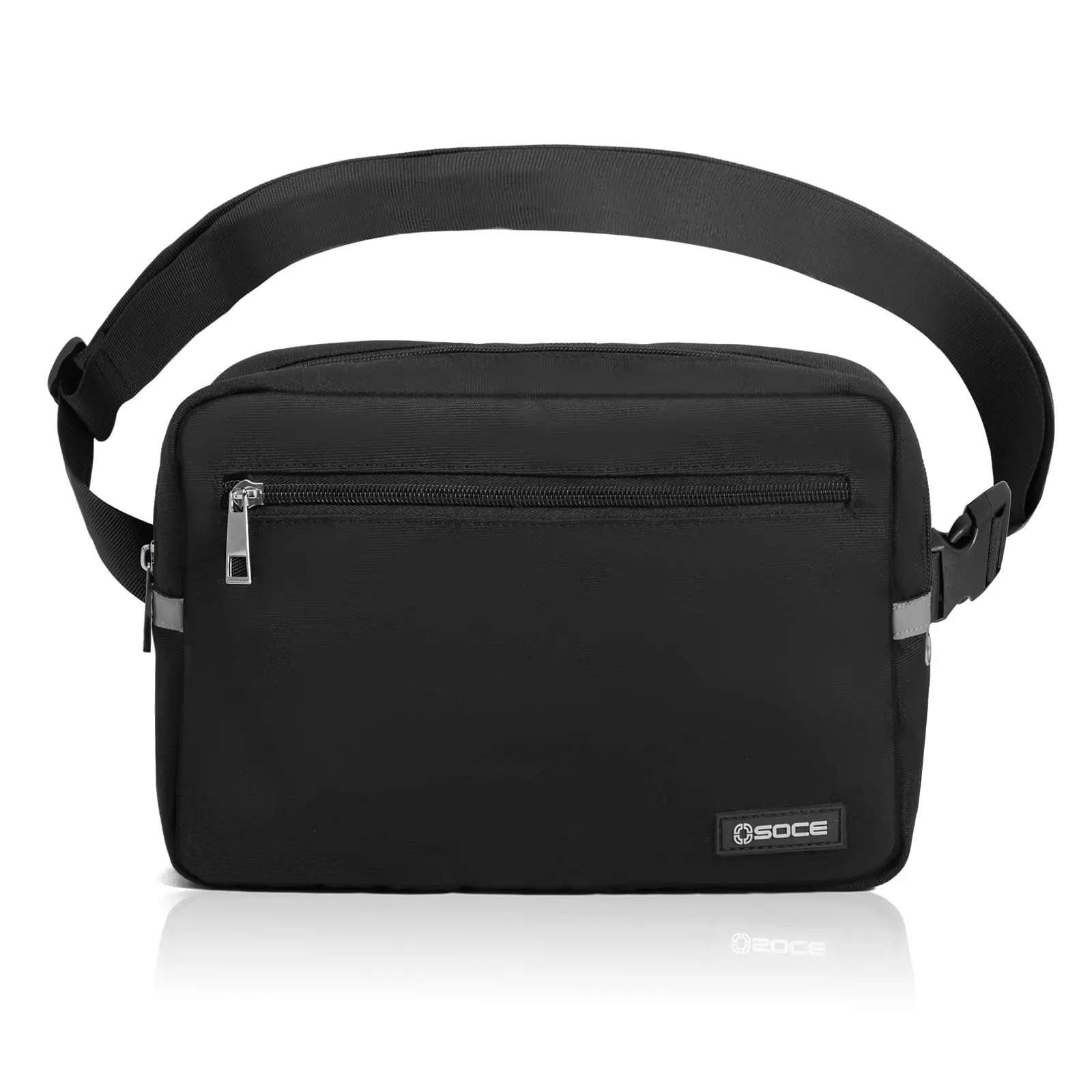 OSOCE  B102L  Waterproof Belt Bag Nylon Fanny Pack Adjustable Zipper Click Buckle Bum Waist Pack For Hiking Travelling