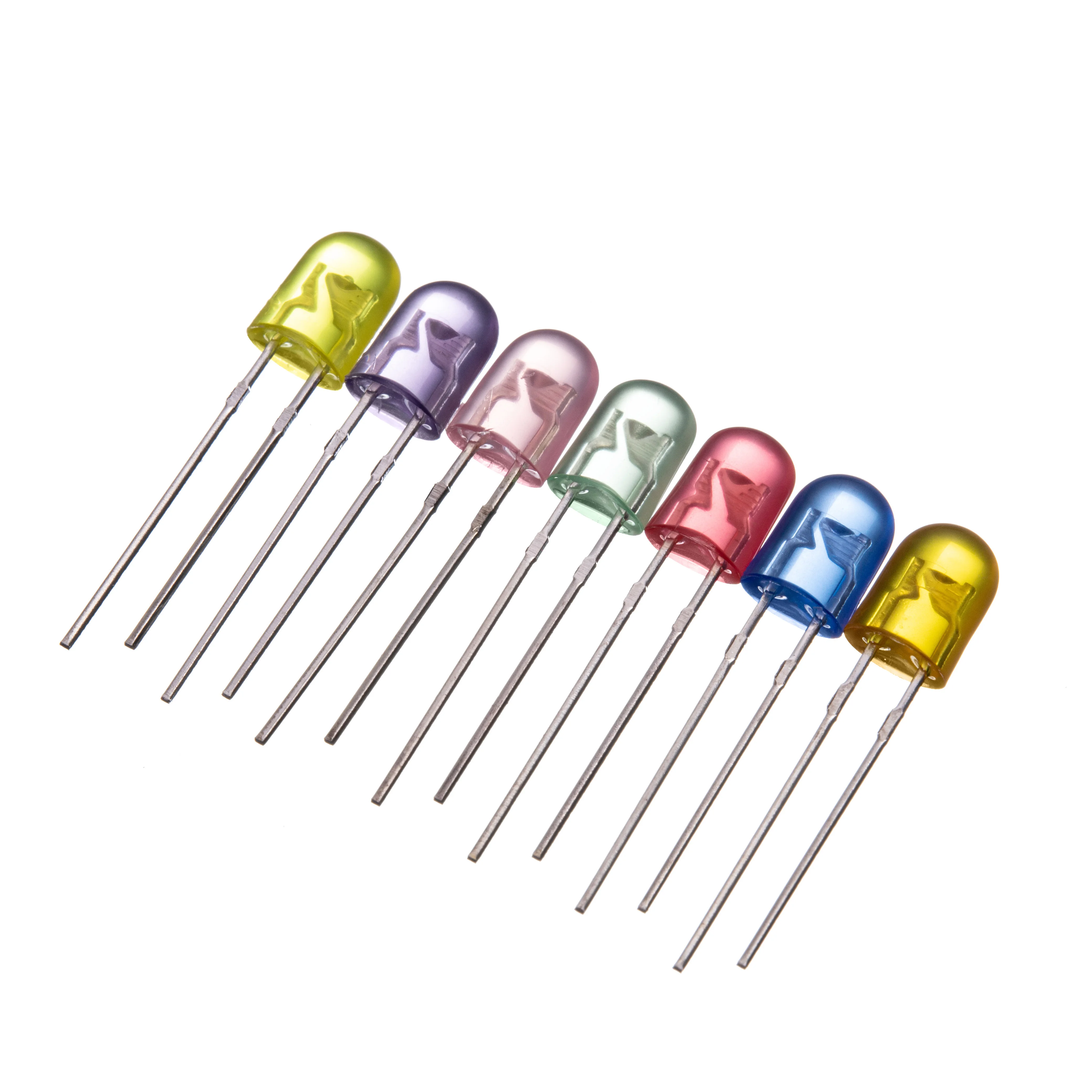 High Brightness 3mm 5mm 8mm 10mm Blue LED In-Line Lamps with Long and Short Feet
