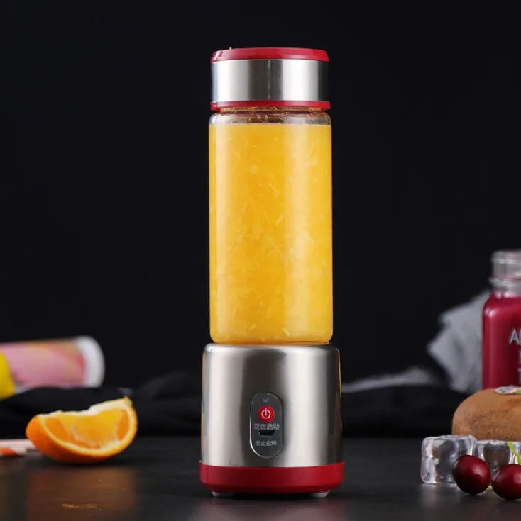 Stainless steel six blades portable juicer blender electric fruit juice mixer 7.4V