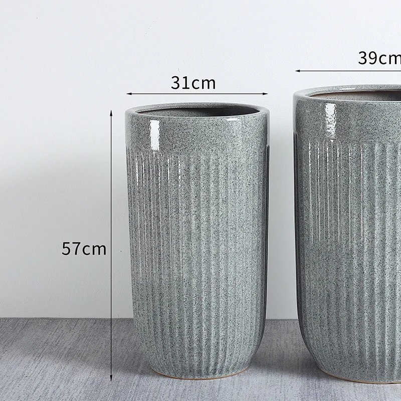 Flower Ceramic Pots Green Large Floor Ceramic for Plants Glazed Bonsai Pottery Ceramic for Indoor Home Decoration Modern Matte