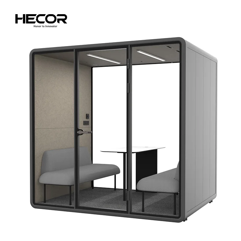 Modern Indoor Portable Studio Office Pod Work Sound Proof Mobile Soundproof 4 Person Office Pods