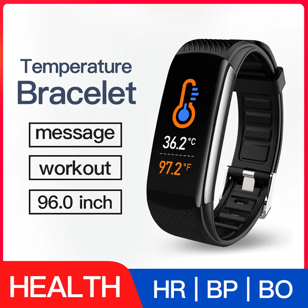 Hot selling Sports Bracelet C6T Reloj Heart Rate Blood Pressure Sleep Monitoring IP67 Waterproof Body Temperature Smart bracelet