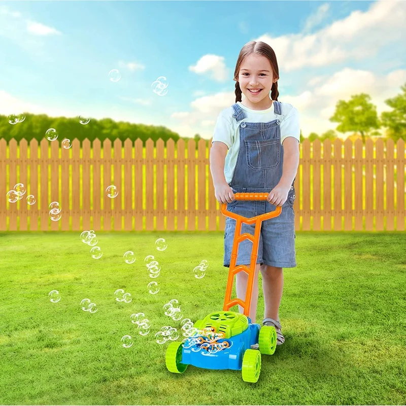 Amazon Hot Selling Electronic Bubble Blower Machine Toys Bubble Lawn Mower Toy for Kids