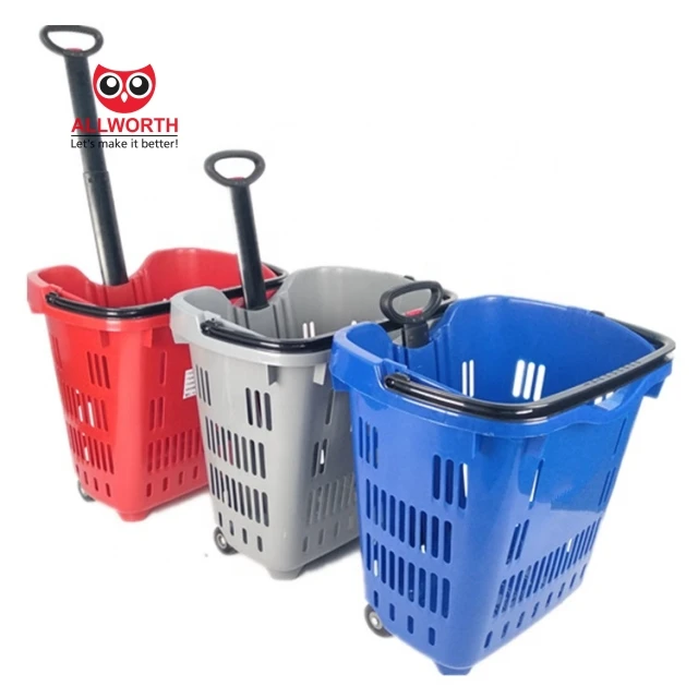 Hot Sell Grocery Store High Quality Portable With Handles PP Plastic Shopping Basket