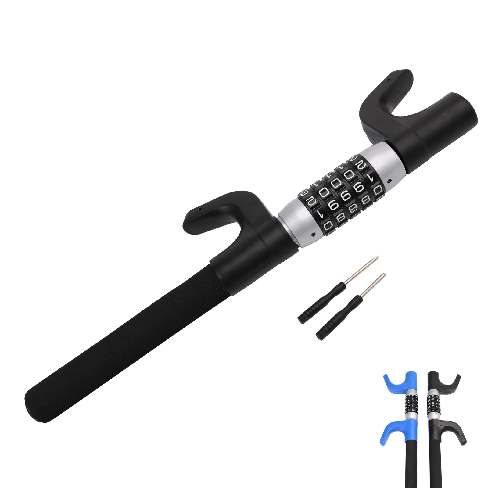 Steering Wheel Lock Anti Theft Car Device, Universal Vehicle Lock Keyless Password Code,Heavy Duty Retractable Car Security Lock