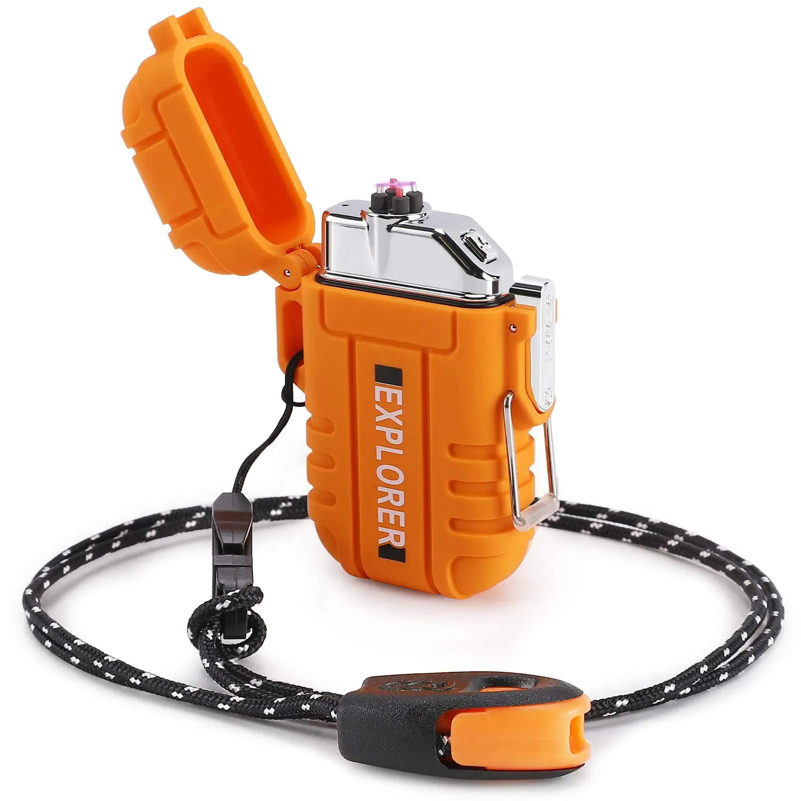 Перезаряжаемая ветрозащитная зажигалка с Usb, водонепроницаемая беспламенная плазменная электрическая зажигалка для сигар с двойным дуговым лучом